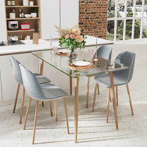 <span class=keywords><strong>Tavolo</strong></span> <span class=keywords><strong>da</strong></span> Pranzo <span class=keywords><strong>in</strong></span> <span class=keywords><strong>Vetro</strong></span> di Alta Qualità, Rettangolare con Piano <span class=keywords><strong>in</strong></span> <span class=keywords><strong>Vetro</strong></span>, <span class=keywords><strong>Tavolo</strong></span> Moderno per Sala <span class=keywords><strong>da</strong></span> Pranzo e <span class=keywords><strong>Cucina</strong></span> con Gambe <span class=keywords><strong>in</strong></span> Legno - Product Image 4