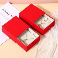 Boîte à bijoux tiroir en papier texturé noir avec logo personnalisé A1, présentoir à colliers, emballage de pendentifs, fournisseur en gros premium