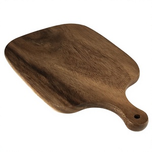 Planche à découper en bois avec poignée, design durable, plateau à fromage et à pizza, fait main, personnalisable, antidérapant, présentoir - Product Image 1
