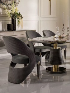 Ensemble de salle à manger antique en bois avec 8 chaises, design italien <span class=keywords><strong>Picasso</strong></span>, en pierre rose Quatre Saisons, couleur bleue - Product Image 2