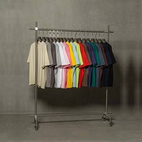 T-shirts personnalisables vintage surdimensionnés pour hommes, imprimés graphiques, sportifs, en tissu épais 300 g/m², avec poche LED