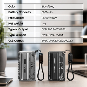 Batterie externe Cyberpunk Mecha 5000mAh 22.5W à charge ultra-rapide avec échange de batterie en un clic pour les voyages - Product Image 3
