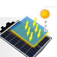 Lampadaire Solaire LED Économique 100W 200W 300W Crépuscule à l'Aube IP67 avec Détecteur de Mouvement et Télécommande, Lampe Murale/Poteau en ABS pour Jardin