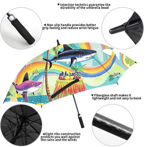 Fabricante al por mayor paraguas de golf de alta calidad personalizado impresión hawaiana a prueba de viento y protección UV paraguas - Product Image 3