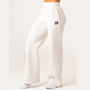 <span class=keywords><strong>Pantaloni</strong></span> sportivi a gamba larga da donna con Logo personalizzato a vita alta <span class=keywords><strong>pantaloni</strong></span> della tuta svasati da ragazza - Product Image 1