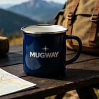 Mug en émail personnalisé OEM épaissi avec logo promotionnel, tasse à café ou à thé réutilisable en métal et porcelaine pour la maison, le restaurant ou le bureau