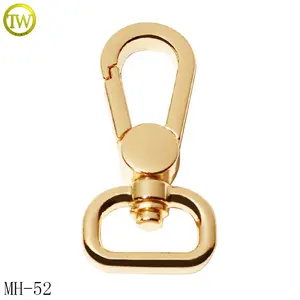 Wholesale Spring Swivel Keychain Lobster Hook Hardware Gold Plated Bags Metal Strap Clip Buckle For Dog Collar