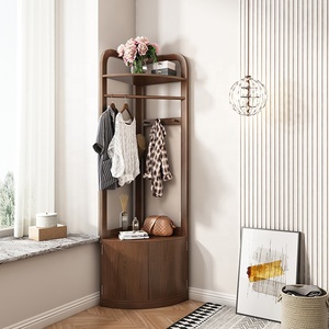 Portable Modern Bedroom Furniture Storage <strong>Corner</strong> Clothes Hook Mini Wood <strong>Coat</strong> Rack <strong>Stand</strong> - Product Image 2