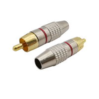 RCA connecteur mâle Non-soudure RCA connecteur adaptateur mâle pour câble Audio prise vidéo CCTV caméra sans soudure noir + rouge