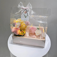 Boîtes cadeaux personnalisées en gros, transparentes, portables, pour gâteaux de mariage, en forme de cœur, rigides, avec laminage mat