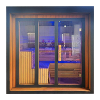 Sauna élégant ENJOY pour 4 à 6 personnes, couleur bois, cèdre rouge, 6000W, certifié CE, toit incliné, lucarne, infrarouge lointain électrique, oxygène