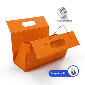 Custom Branded Packaging Magnetic Folding <b>Box</b> Elegant Cardboard Gift <b>Box</b> with Handle - Product Image 4