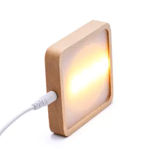 2024 nuovo interruttore all'ingrosso acrilico Led 3d lampada Base Touch Led luce notturna in legno Base