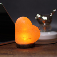 Lámpara de Noche USB de Piedra de Sal del Himalaya con Luz Cálida Colorida y Respiración, Lámpara de Escritorio para Computadora, Formas Cuadradas/Pirámide/Bola Redonda