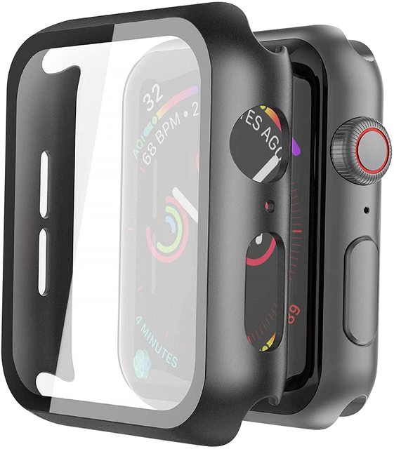 For apple Watch Series 6 5 4 3 2 1 Se for Iwatch case Cover 44 42 40 38 mm Screen Protector Tempered Glass Watch case