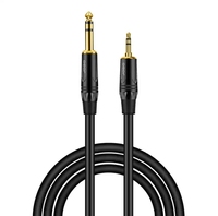 Câble audio stéréo TRS mâle-mâle de 3 m, blindé tressé, haute résolution, pour microphone/haut-parleur, garantie 24 mois, OEM Chine