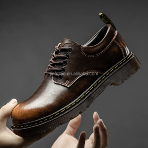 Chaussures pour hommes Bottes en cuir de camping en plein air Chaussures confortables Bottes en cuir de travail à semelle épaisse - Product Image 4