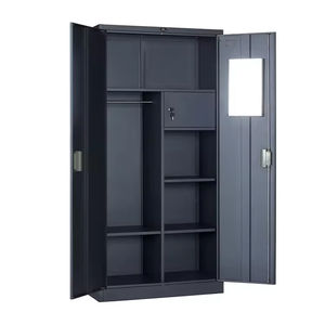 ตู้เก็บเอกสารเหล็กสีดำพร้อมตู้เซฟตู้เฟอร์นิเจอร์สำนักงานโลหะสีดำ - Product Image 1