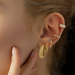 Par de Pendientes de Aro Redondos de Plata de Ley S925 para Mujer 2021 - Product Image 3