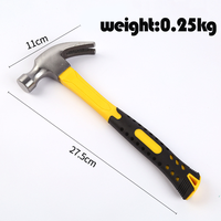 Marteau à griffes en acier à haute teneur en carbone de qualité industrielle, manche en fibre de verre antidérapant, durable, portable, OEM disponible, DIY