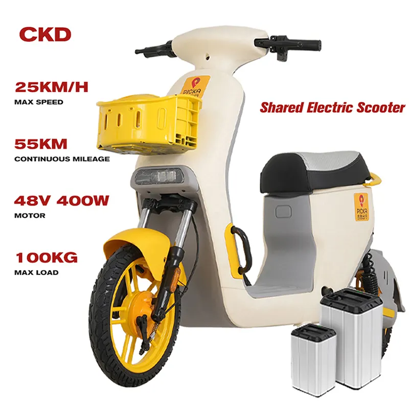 CKD profesyonel 48v 400w 25km/saat yepyeni Scootersrcb yetişkinler için paylaşılan elektrikli Scooter