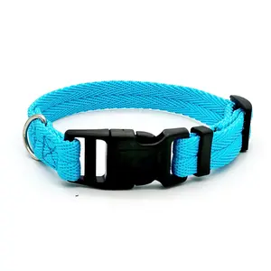 Factory Supply Halsband Met Plastic Veiligheid Vergrendeling Gesp Verstelbare Nylon Huisdier Kraag