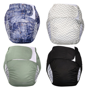 Couches en tissu réglables <span class=keywords><strong>pour</strong></span> adultes, lavables, réutilisables, avec crochets et boucles <span class=keywords><strong>pour</strong></span> personnes âgées handicapées, incontinence - Product Image 2