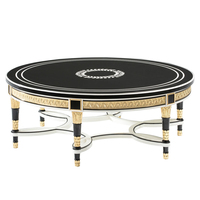 Super grande table basse centrale de haute qualité table basse carrée classique en bois noir et or