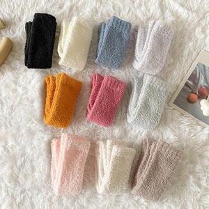 Wholesale Winter Knitted Breathable <strong>Fleece</strong> Thickened Fuzzy Knee High Microfiber Sleeping Socks Daily Use - Product Image 2