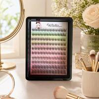 Kit de Cils en Grappes DIY, Cheveux Synthétiques, Sans Cruauté Animale, Réutilisables, Multi-Styles, Effet Wispy et Spiky, Faux Cils en Grappes à Longueurs Mixtes