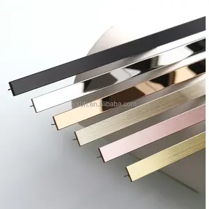Custom Metal Mirror Black Stainless Steel Decor Trim / Trim Strip / T Shape Tile Trim