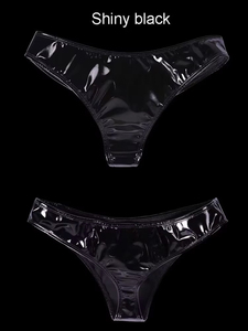 Sous-vêtements S-XXL en PVC effet mouillé, cuir PU brillant, style slip, <span class=keywords><strong>short</strong></span>, bikini, <span class=keywords><strong>tanga</strong></span>, culotte sexy, collant, lingerie, clubwear - Product Image 4