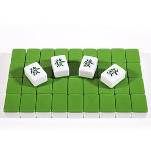 EASTOMMY – ensemble de <span class=keywords><strong>jouets</strong></span> de <span class=keywords><strong>Mahjong</strong></span> chinois rouge, carreaux acryliques en vinyle Double face, jeu de Style classique bleu vert ET-236001 - Product Image 4