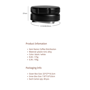 Distribuidor de Café de Aluminio Ligero y Ecológico de 51 mm, 53 mm, 58,35 mm con Mango de Plástico para Espresso - Product Image 5