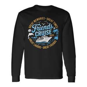 T-shirt à manches longues Friends Cruise 2025, chemise assortie pour les voyages en groupe - Product Image 1