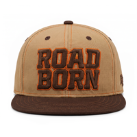 Gorra Snapback de Dos Tonos con Visera Plana, Logotipo Bordado en 3D, Gorra de Algodón Lavado Vintage, Logotipo Personalizado, Ropa Urbana para Hombre