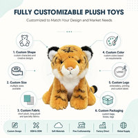 Peluche Tigre Blanc Douce et Moelleuse, Jouet Animal Sauvage, Cadeau d'Anniversaire pour Enfants, Décoration Maison, Peluche Éducative