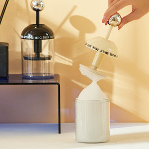 Foam Maker Creamy White And Silver 7.6x18Cm Facial Cleanser And Shampoo Foamer With Lid - Product Image 1