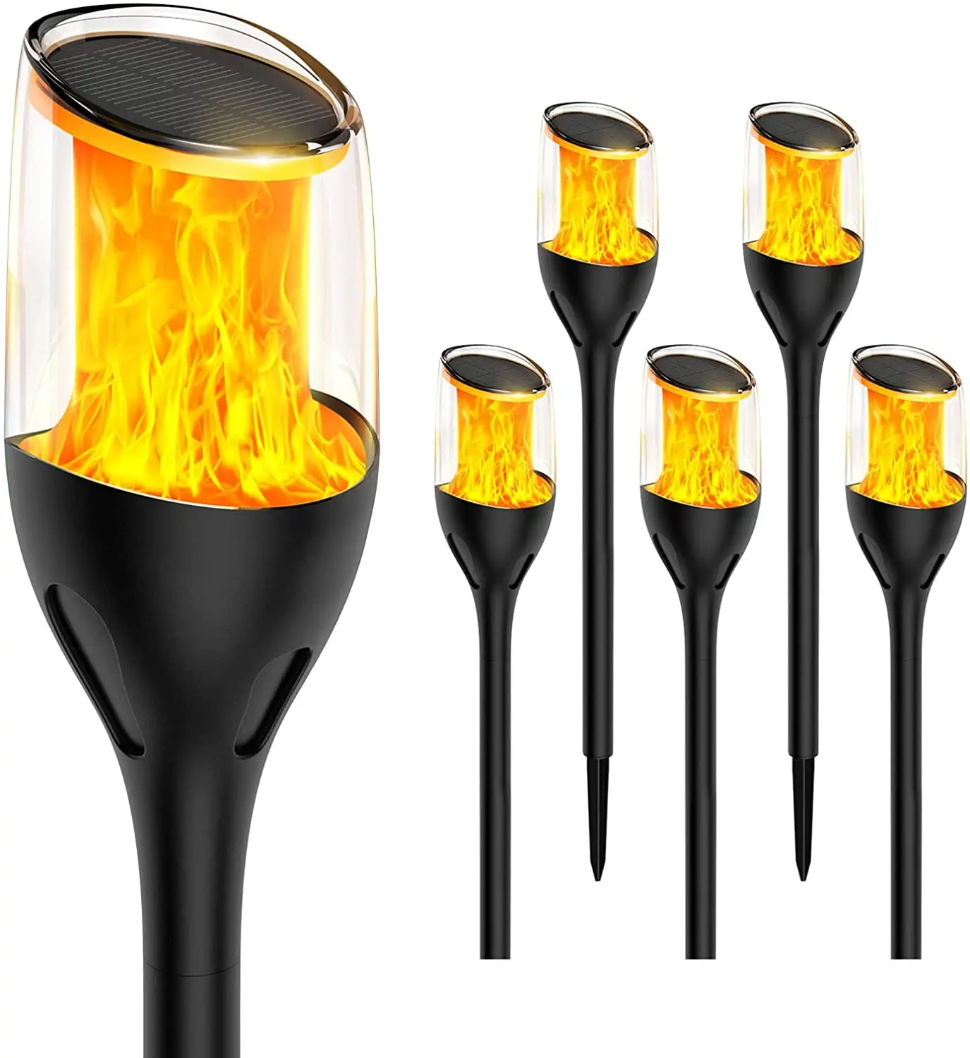 Led Solar Flame Flickering Garden Torch Night Lights