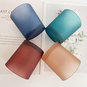 ขวดแก้วใส่เทียนเปล่าแบบขุ่น สีเขียว ขาว แดง ขนาด 10 ออนซ์ พร้อมกล่องของขวัญ รับผลิตแบบ OEM ขายส่ง พร้อมติดฉลากตามสั่ง - Product Image 2