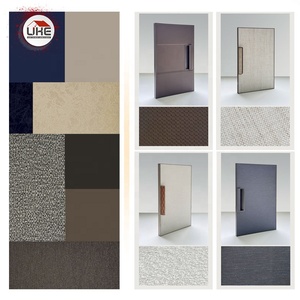 แผงประตูหนังพร้อมกรอบอลูมิเนียม ตู้เสื้อผ้าบานเลื่อนตกแต่งบ้านตามสั่ง <span class=keywords><strong>ประตู</strong></span>วีเนียร์ <span class=keywords><strong>ประตู</strong></span>ตู้เสื้อผ้า - Product Image 3