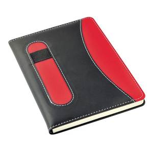 Promotional <b>Notebook</b> Red Black <b>Leather</b> Style With Elastic Closure <b>A5</b> Size - Product Image 1