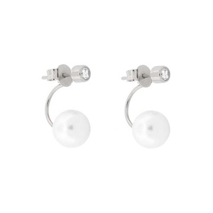 ジェムネルエレガントな女性のジュエリーイヤリングホワイトシェルパールとダイヤモンドダーリン925シルバースタッドイヤリング - Product Image 5