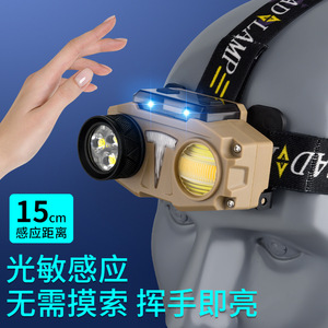 Dual <b>Light</b> Source Headlamp 2000mAh Rechargeable LED Adjustable Portable Fishing Emergency Warning Lamp With Power Display - Product Image 2