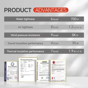 高品质铝制滑动门现代设计别墅热断门前门中国制造 - Product Image 6