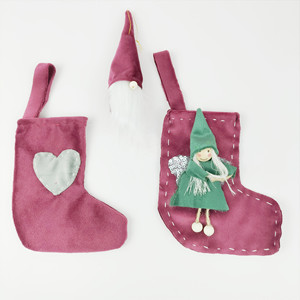Hot Selling Christmas Home Decoration Supplies with <b>Angel</b> Stocking Velvet Christmas Stocking Mini Christmas Stocking Pattern - Product Image 1