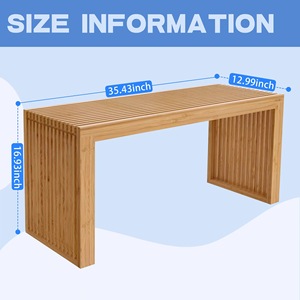 Addreen Indoor <strong>Storage</strong> Ottoman <strong>Bench</strong> Handmade Bamboo <strong>Dining</strong> <strong>Bench</strong> Convertible for Kitchen Living Room Apartment - Product Image 3