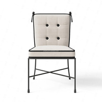 Ensemble de salle à manger d'extérieur en aluminium forgé à la main FERLY, chaises d'inspiration italienne, table en aluminium, tissu performant, taille et finition personnalisables