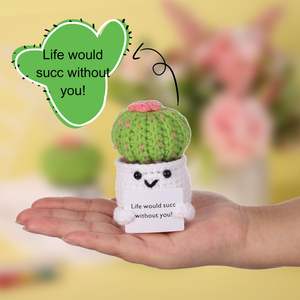 Positif <span class=keywords><strong>Cactus</strong></span> Crochet Super Doux En Peluche Encourager Pomme De Terre Carte Plante Pot Drôle Vie Crochet Poupée Soulagement Du Stress Cadeau Décoration - Product Image 5