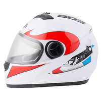 Casque de moto BYB/RNG blanc rouge BY-111, prix d'usine bas, protection personnelle pour moto, casque intégral